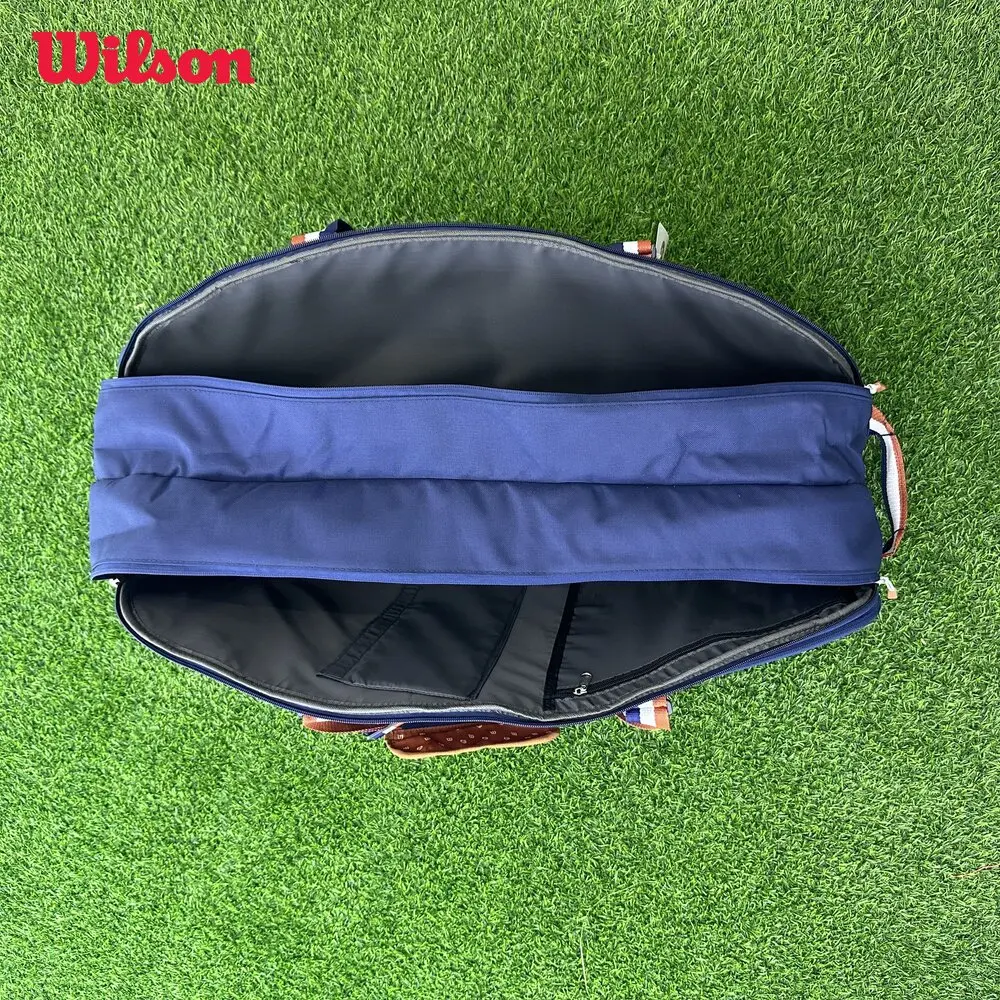 Wilson Roland Garros Tour Design Tennis Bag Team 3-6 PK Navy Lightweight Tennis Racket Bag with Shoes Pocket WR8006701001