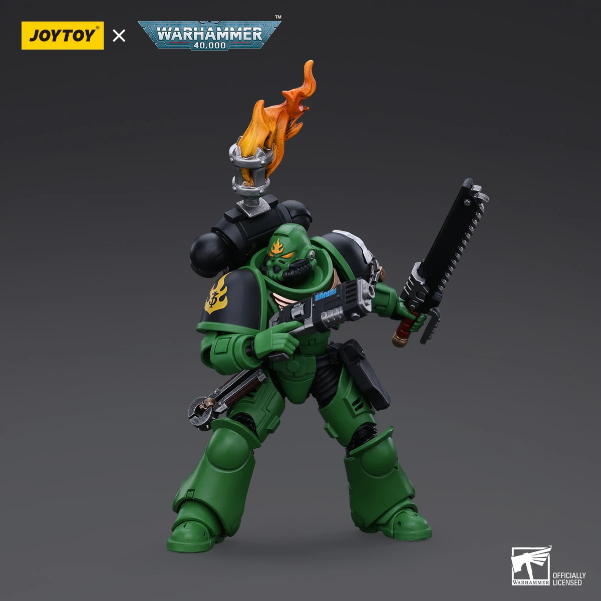 JOYTOY 1/18 Action Figure 40K Salamanders Intercessors Sergeant Tsek'gan 1:18 Anime Military Model Mecha Toy Collection Ornament