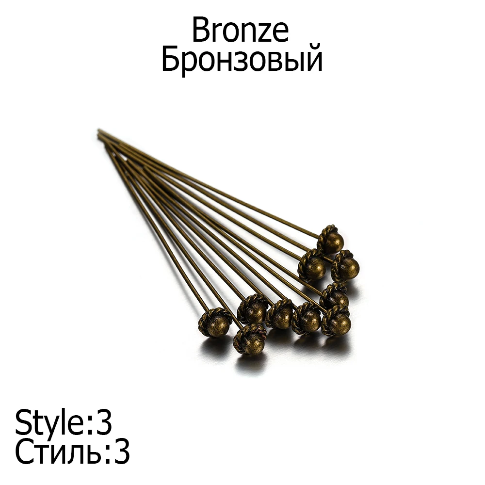 20 Stks/partij 50Mm Antieke Zilveren Bloem Hoofdspelden Voor Sieraden Maken Diy Kralen Bal Spelden Naalden Bevindingen Voor Diy Oorbellen Sieraden