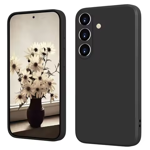 Luxury Black Phone Case For Samsung Galaxy S25 S24 S23 Ultra S22 Plus S21 Fe A06 A16 A26 A36 A56 A55 A35 Soft Back Cover Case
