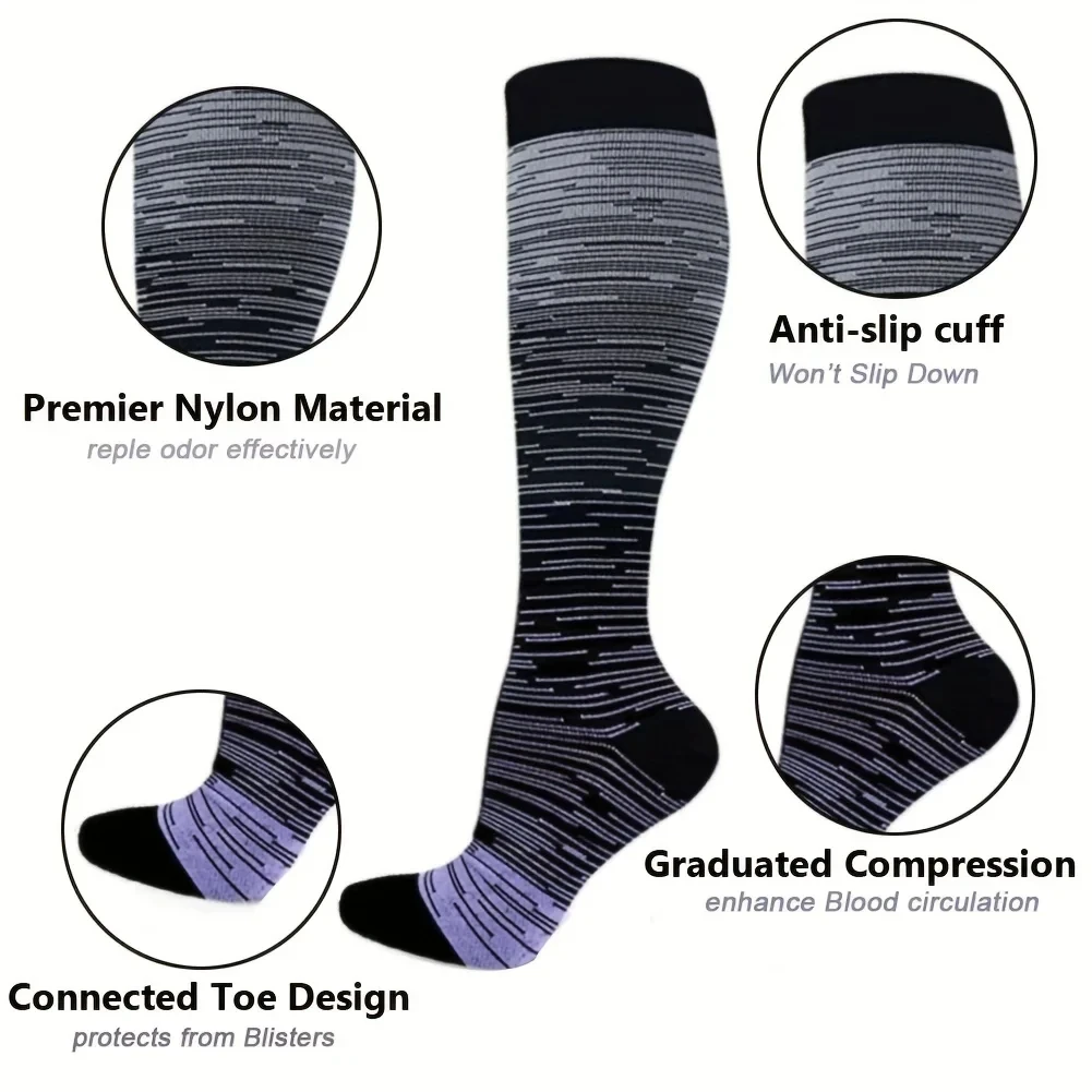 Compression Socks Running Fitness Rugby Cycling Sports Socks Men Women Medical Pain Relief Varicose Veins Pregnancy Nurse Socks