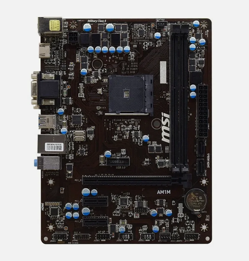 اللوحة الأم MSI AM1M M-ATX AMD المقبس AM1 DDR3 32GB SATA2 HDMI DVI-D VGA لـ AMD Athlon X4/Sempron