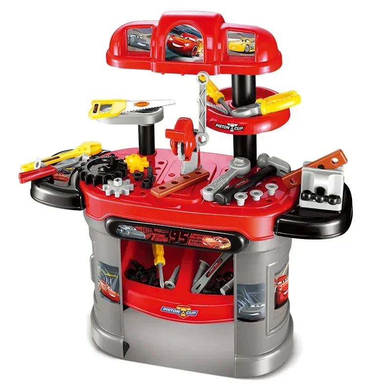 [Disney]Cars Lightning McQueen Kinder-Werkzeugkasten-Spielzeugset, Spielhaus-Set, Simulation Wartungswerkzeug, Spielzeug für Jungen, Geburtstagsgeschenk