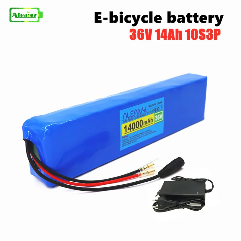 36V E-bike Battery pack 14Ah 10S3P 500W 18650 rechargeable battery for electric scooters, with 15A discharge BMS, 42V charger