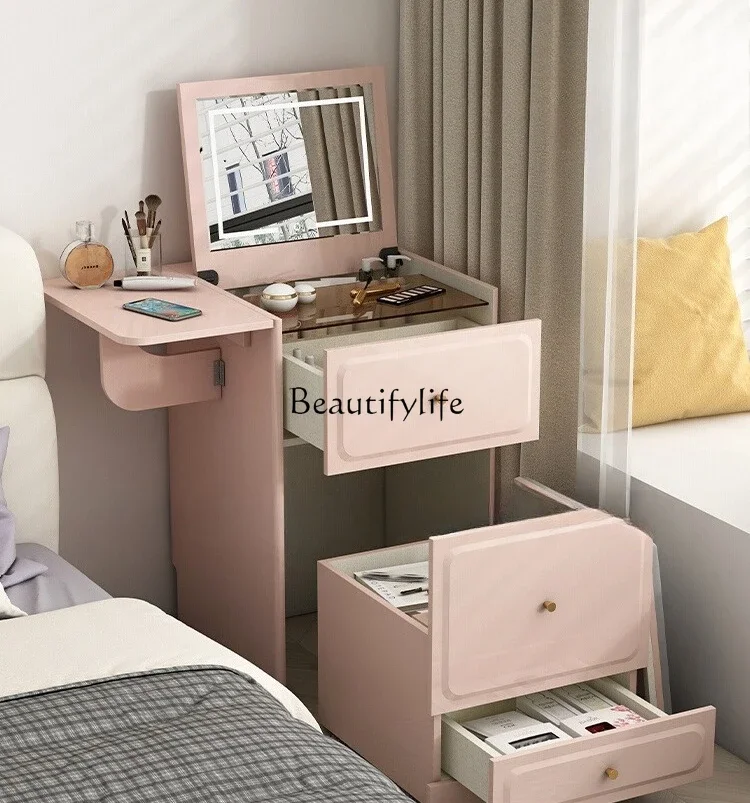 

LJYCream Style Bedside Dressing Table Small Mini 60cm Solid Wood Makeup Table