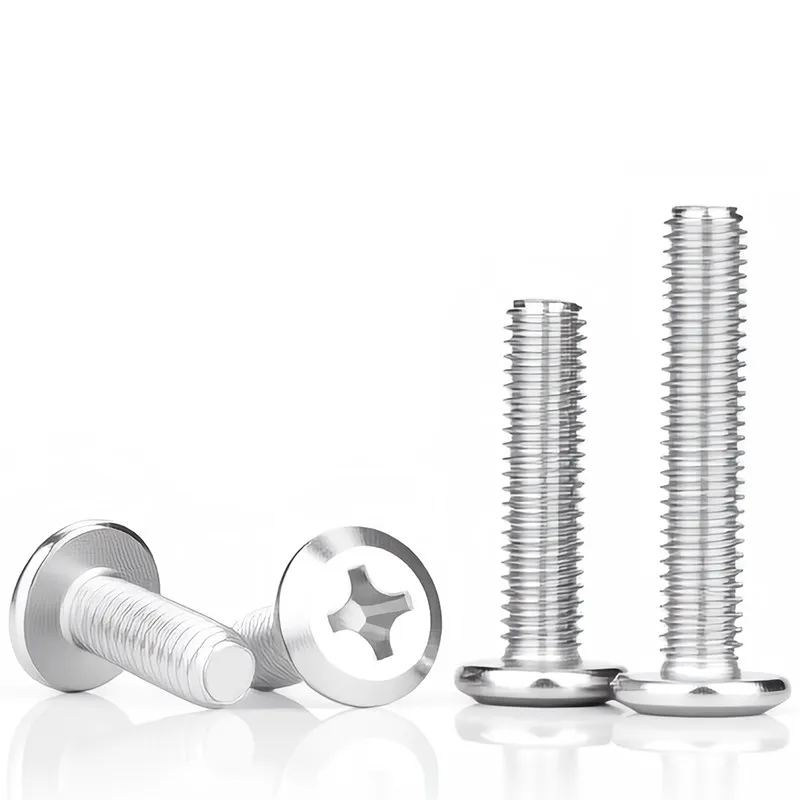 Chamfered cross screw, round head splint furniture large flat head bolt M3M4M5M6M8M10