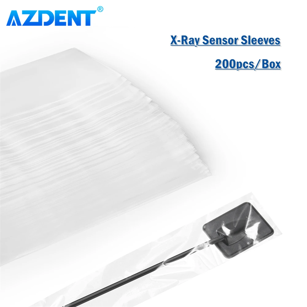 

200Pcs/Box AZDENT Dental X-Ray Digital Sensor Sleeves Cover Protector Disposable Plastic Protective Film Cover 4.2*20cm