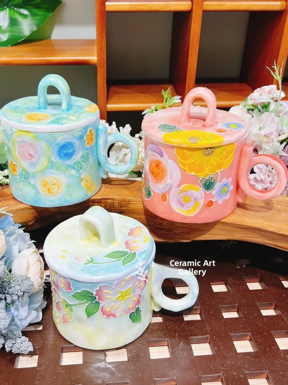 

Новая керамическая чашка ручной росписи Hotta Kiln: чайная, для воды, кофейная, для молока, с крышкой, креативная, с одной ручкой-ушком