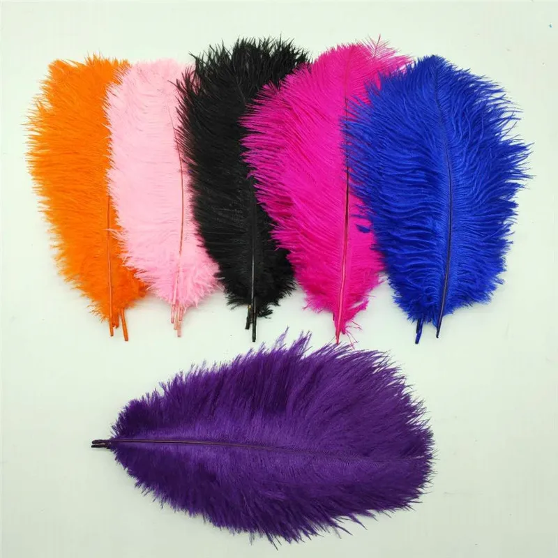 

Wholesale 500pcs 20-25CM Big Pole ostrich feathers Natural Dyed Carnival decor feathers for crafts wedding decorations plume