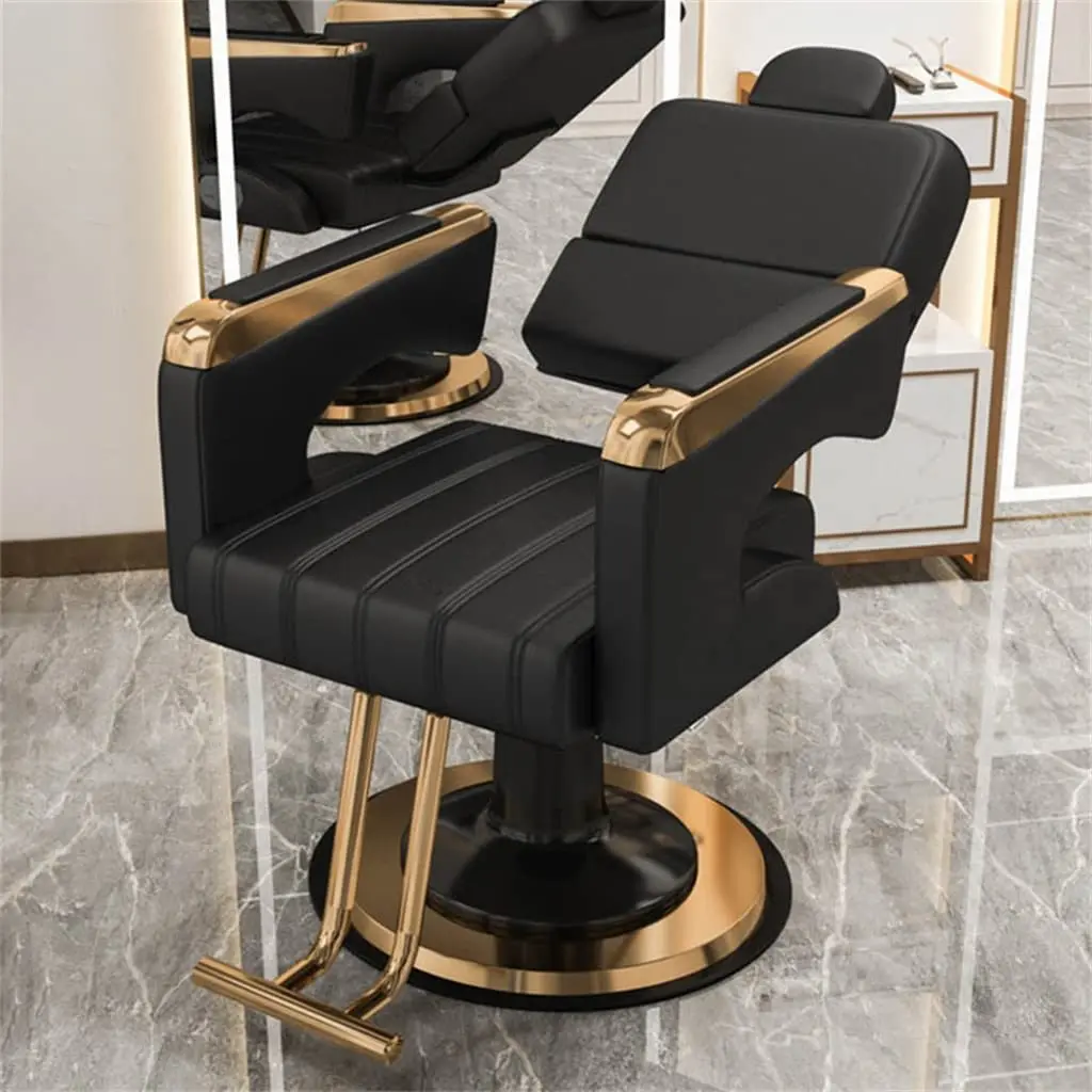 Fanrui New Hair Barbershop Salon Perm Hair Chair Salon Barber Chair Adjustable Rotary Lift Half Chaise Chair Cross Border Home