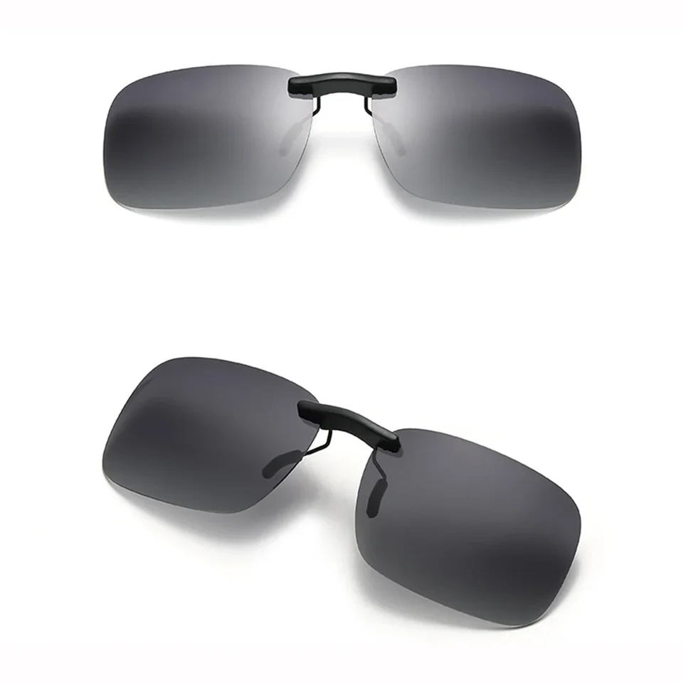 Polarized Rimless Clip-On Sunglasses for Men and Women