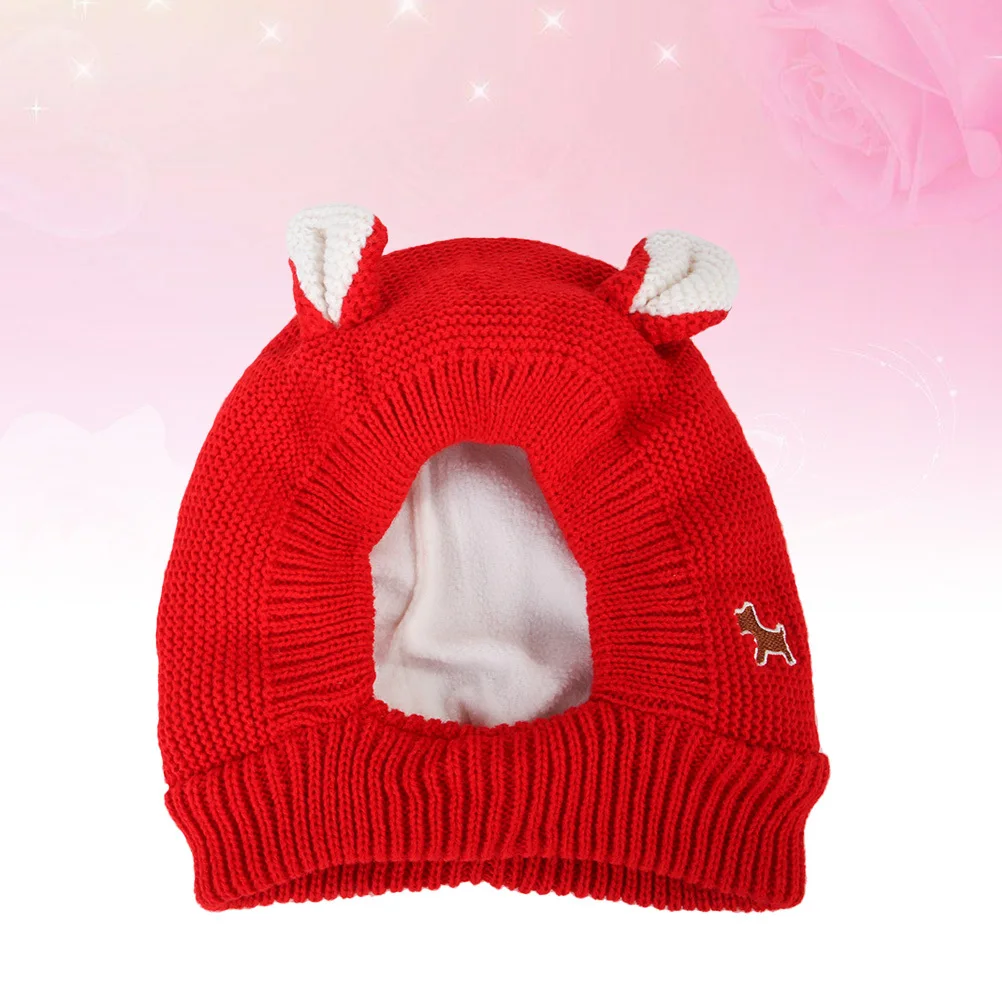 

Rabbit Ear Pet Winter Hat Red Knitted Soft Comfortable Dog Puppy Headdress Party Photo Prop Christmas Birthday