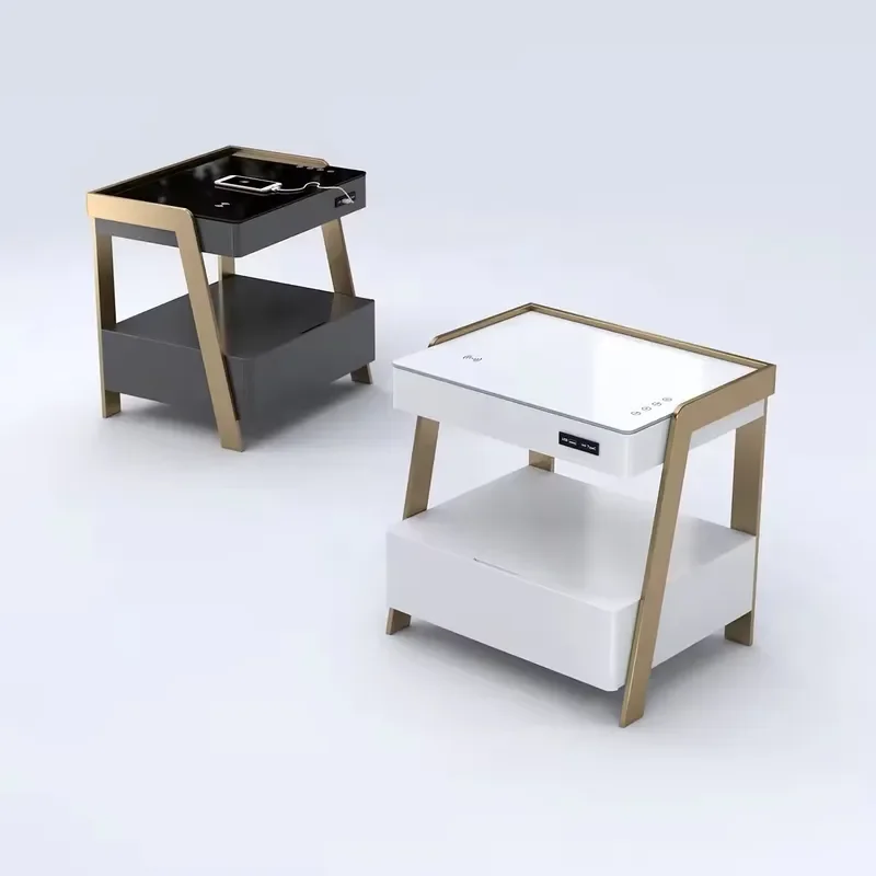 for Modern Smart Bedside Table Multi-functional Home Hotel Bedroom USB Bluetooth Speaker Wireless Charging Nightstand