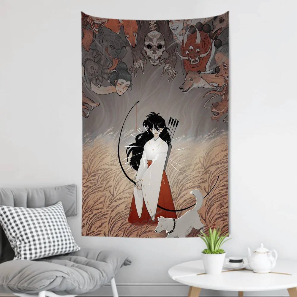 

Inuyasha Ukiyoe Anime Comics S-Samurai Tapestry Room Decor Wall Cloth Party Hanging Background Room Decor Baby Room