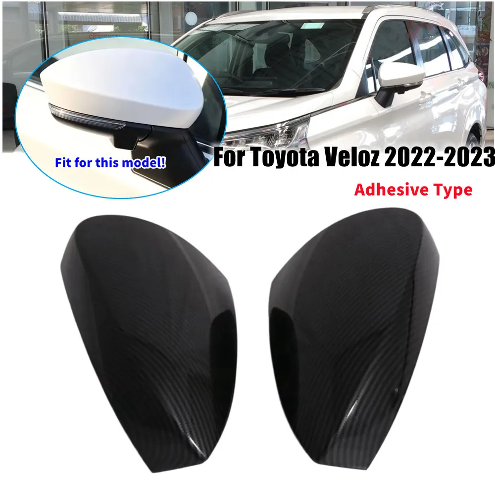 2PCS For Toyota Avanza Premio Veloz Cross 2022-2024 ABS Rearview Side Mirror Cover Wing Cap Exterior Door Trim Car Decoration