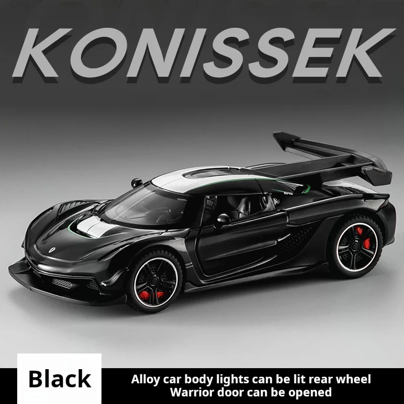 1:32 simulación de Metal fundido a presión Konissek aleación modelo de coche sonido y luz juguete para regalo para niños vehículo todoterreno colección modelo de coche