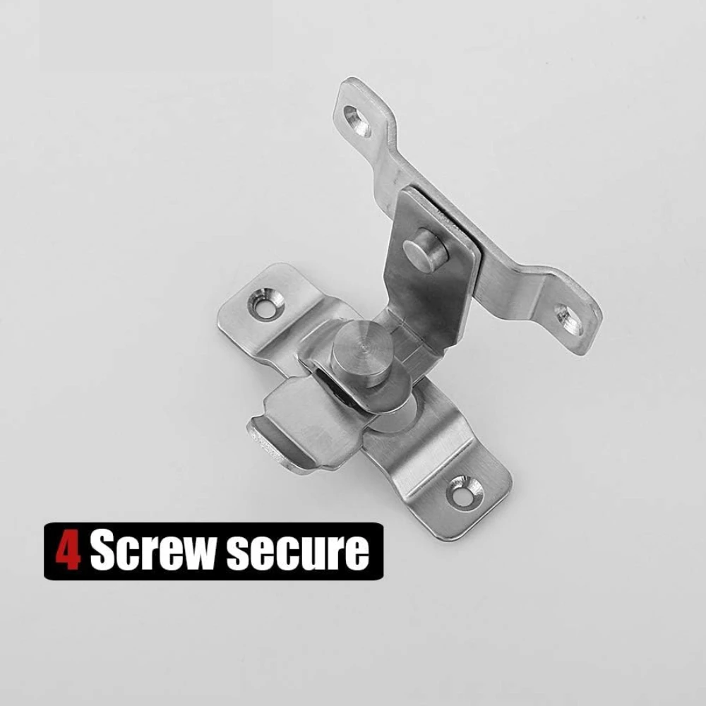 Flip Door Latch 90 Degree Heavy Duty Stainless Steel Bar Gate Latches Safety Door Lock Brushed Finish