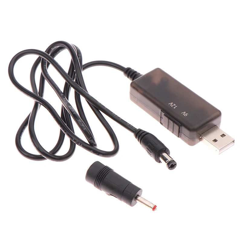 Konverter Step-up USB, 1 Set catu daya/pengisi daya/konverter daya USB Boost DC 5V ke 9V 12V kabel konverter Step-up dengan konektor 3.5mm