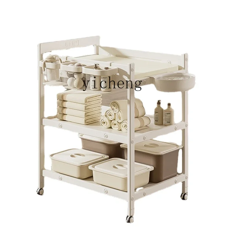 YY Diaper-Changing Table Baby Care Desk Multi-Functional All-Plastic Baby Crib Removable