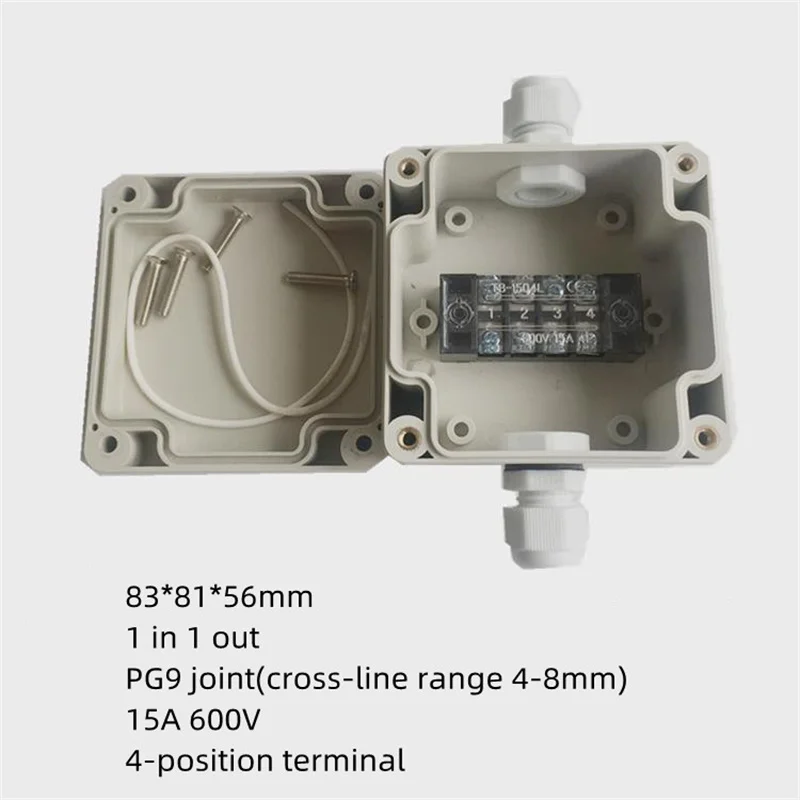 83x81x56mm Outdoor Plastic Distribution Enclosure Case Waterproof Terminal Junction Box Home Monitor Electric Cable Branch Box