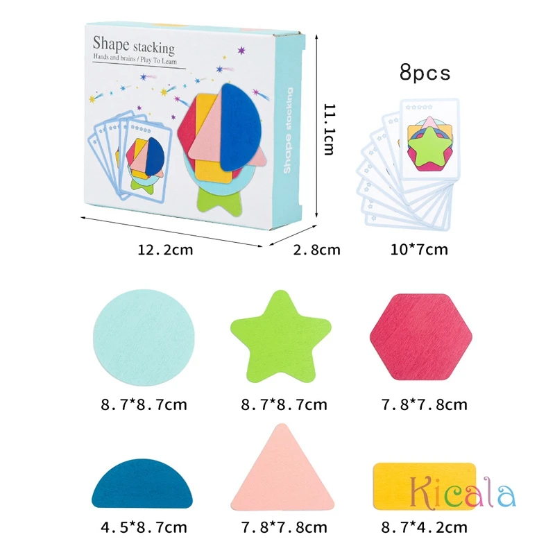 Baby Geometric Shape Stacking Games Montessoris Parish Toy Color Cognition Logice Thinking Matching Game Preschool Education Toy