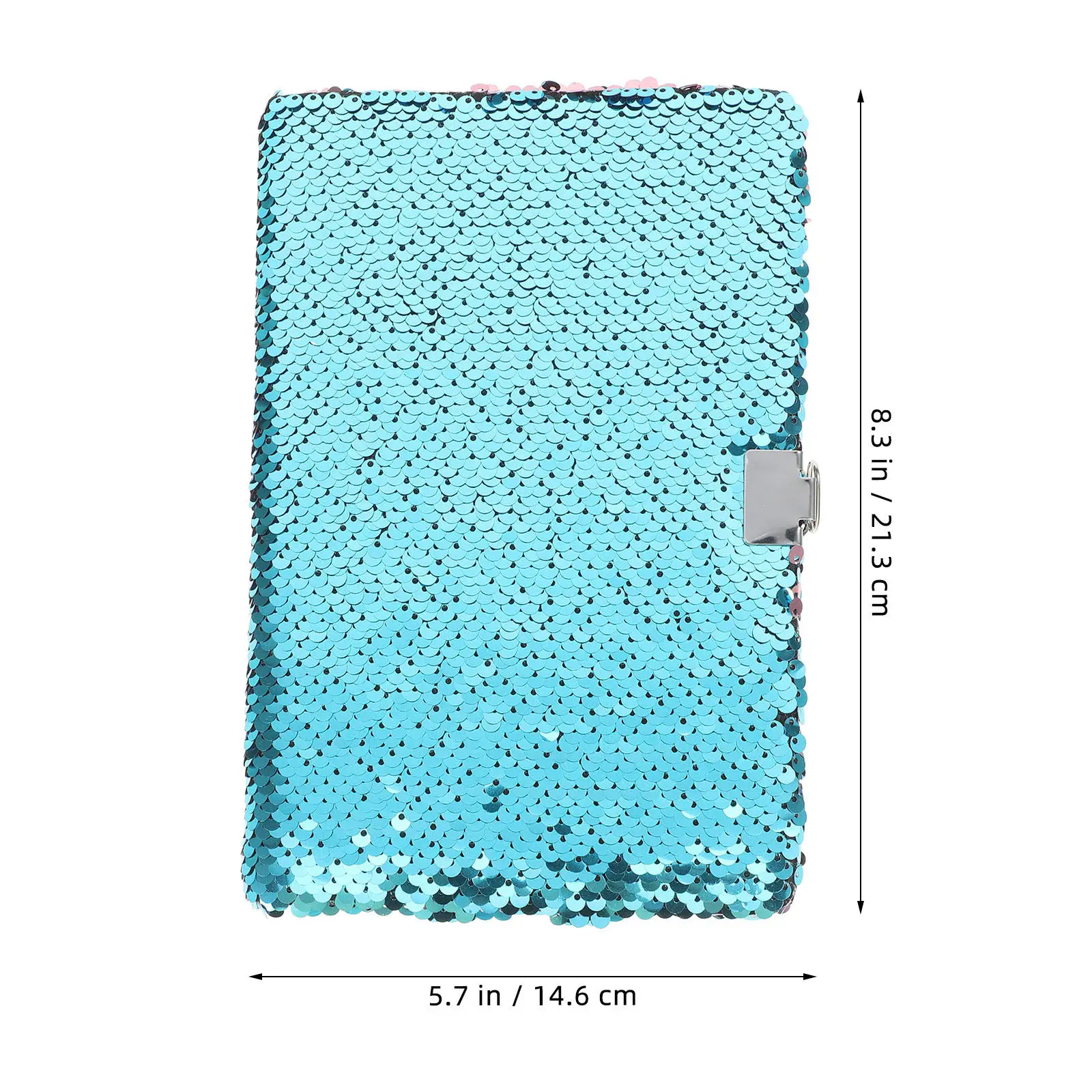 Dual-Sided Reversible Sequin Notebook with Lock Diary for Kids Girls Journal Privacy Protection Interactive Shimmering Design
