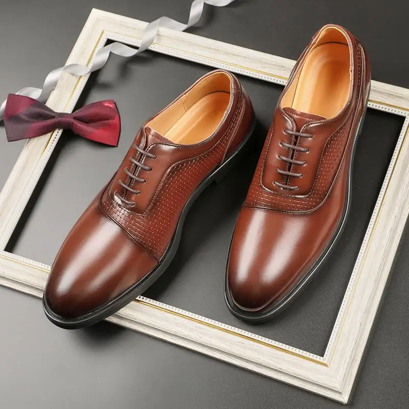 Zapatos Derby de plataforma con punta cuadrada para hombre, zapatos planos de plataforma, zapatos Oxford de cuero para fiesta de boda, moda británica