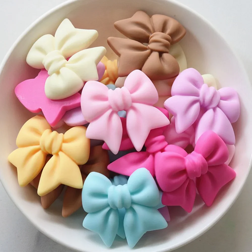 10pcs cute Bowknot Resin Decoration Crafts Flatback Cabochon Scrapbooking Fit Phone Decor Embellishments DIY Accessories
