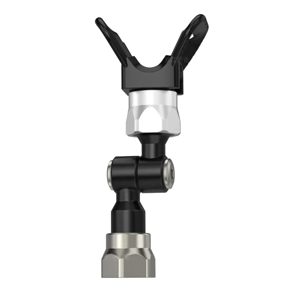 

Крепление «утконос» с вращением на 360 градусов для плотных помещений. Улучшенная совместимость. Поворотный адаптер распылителя на 360 градусов. Насадка из нержавеющей стали.