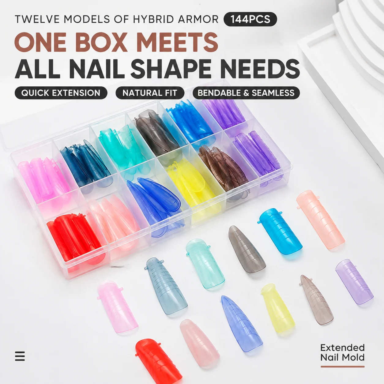 144個入り アクリル製ネイルフォーム ポリジェルエクステン - Nail Extension Form のレビューと価格