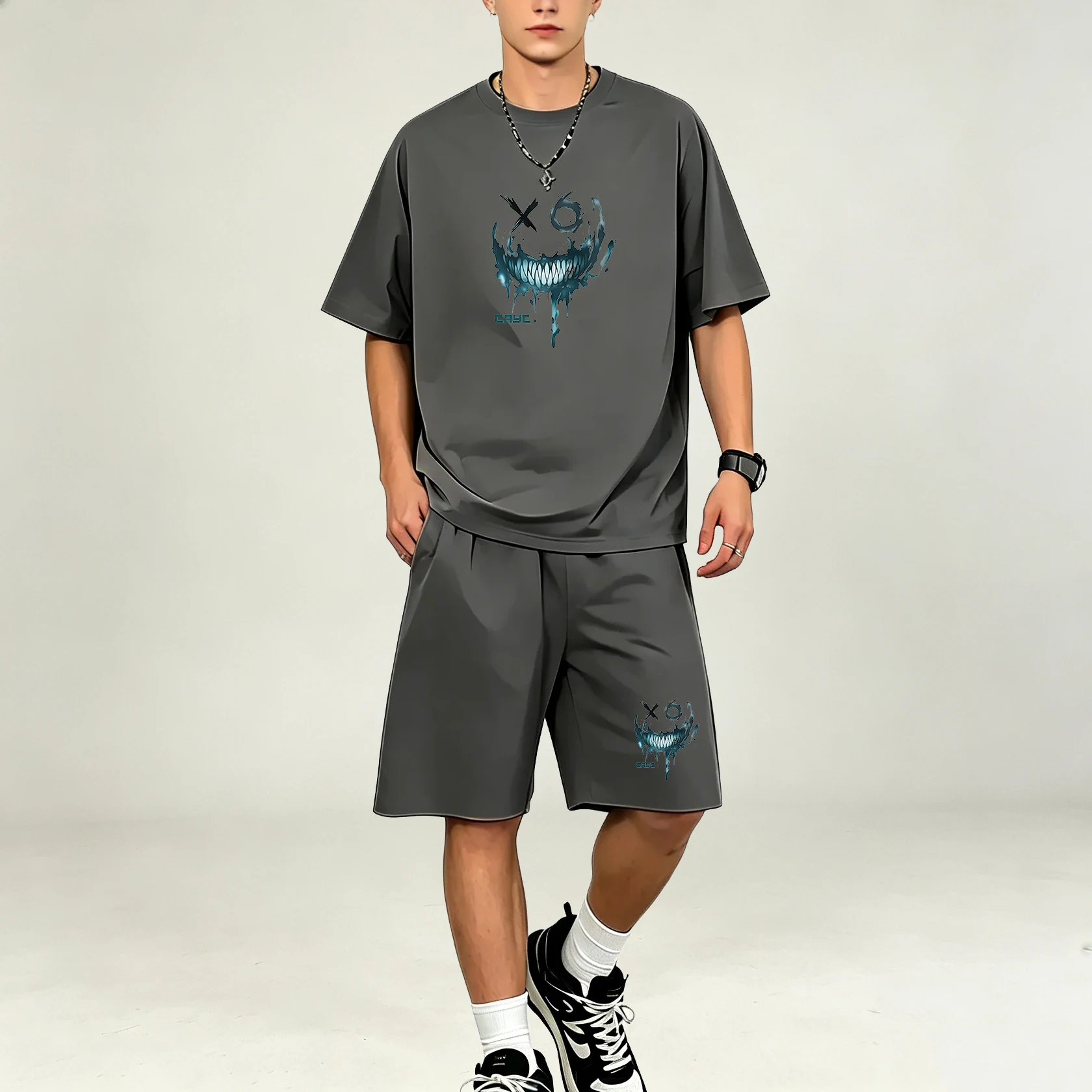 Men T-Shirts Sets Quick Dry Breathable Sports 2 Piece Outfit Crew Neck T Shirt Pocket Sports Shorts Outdoor Walking Leisure Sets view 5