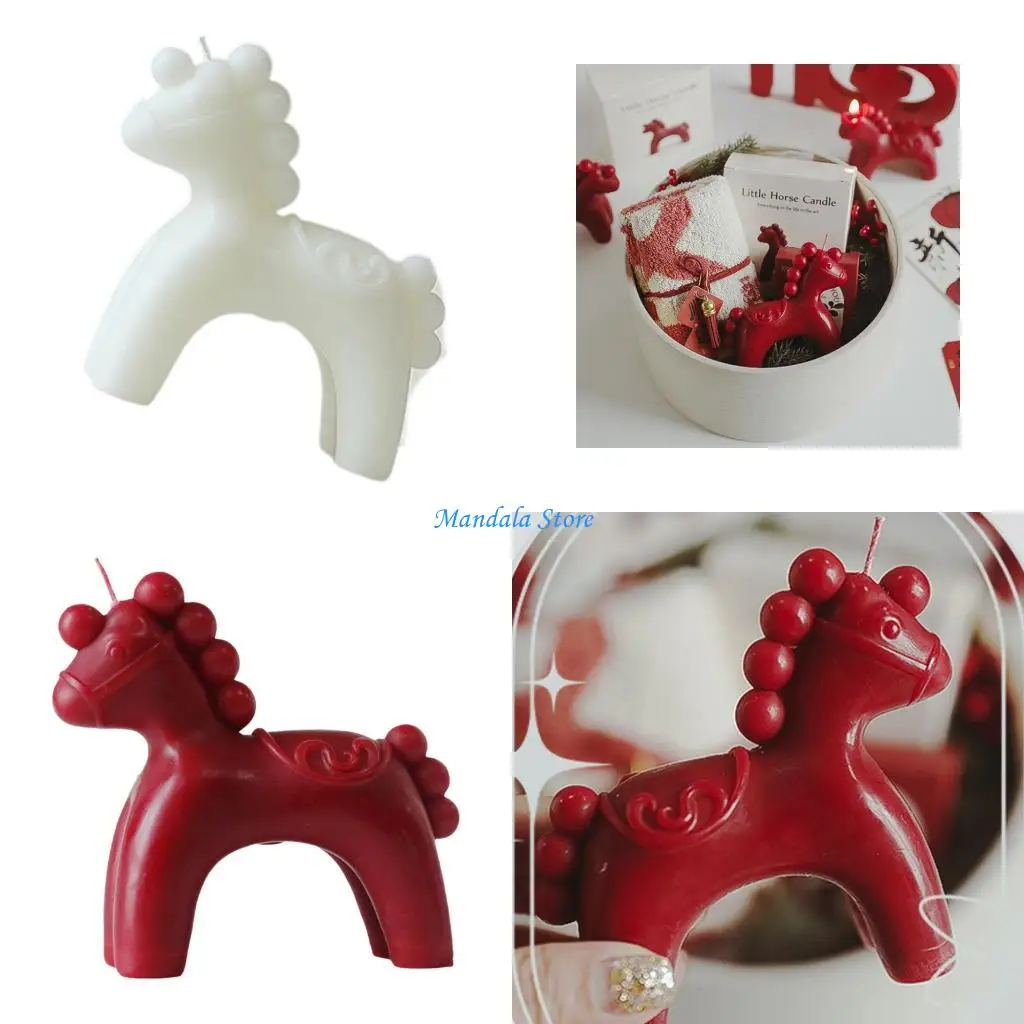 U2JC Decorative Horse Figurine Scented Desktop Accessory For Christmas Newyear