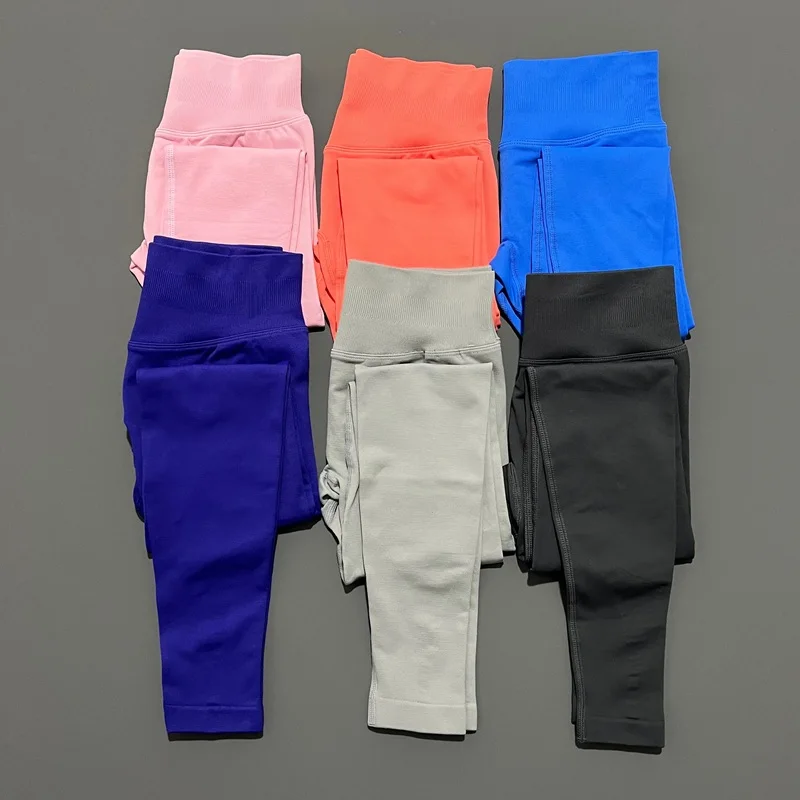 Histello Sports Leggings Women Yoga Tights Low Waisted Scrunch Bum Joggers Fitness Biker Pants Workout Running Seamless Leggings - Image 5