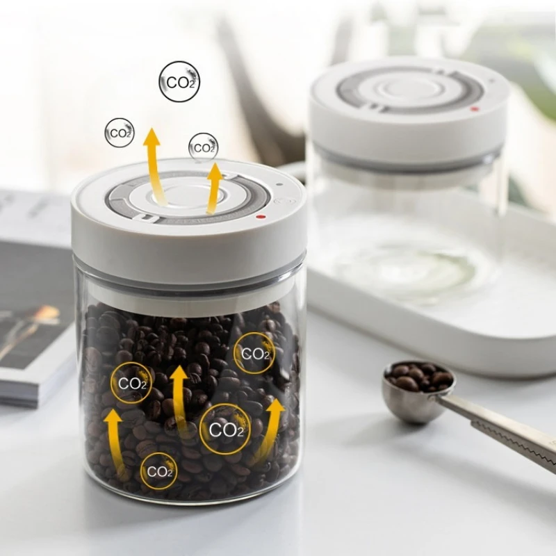 2026 Intelligent electric vacuum-sealing coffee bean storage container glass jar storage tank - view 4