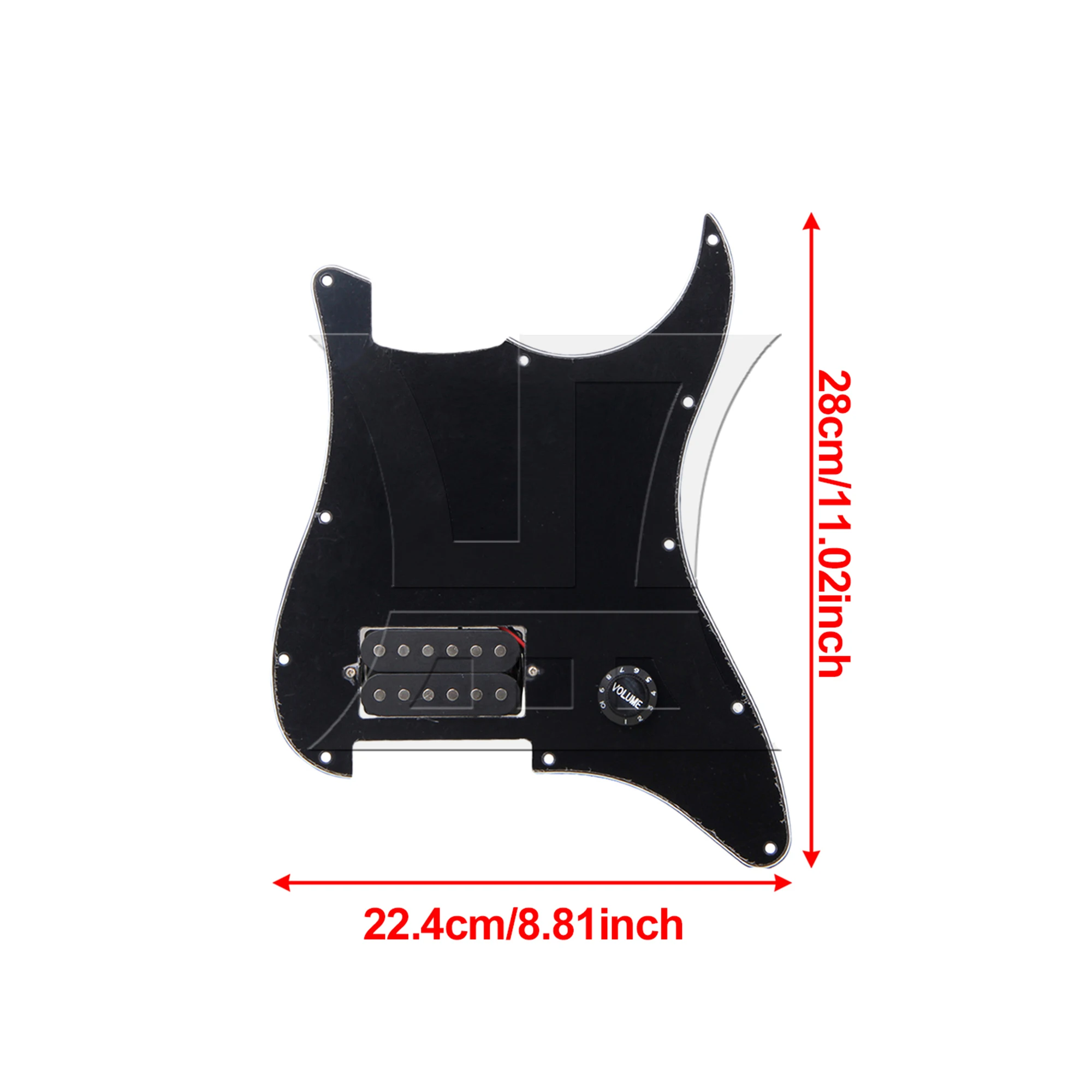 Electric Guitar Black Prewired Pickguard 1 Humbucker Splitting Circuit Pickguard Repair Kit