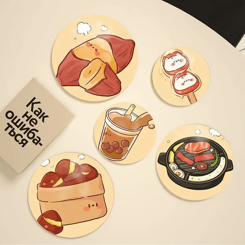 

Gourmet Rubber Coasters Creative Round Heat Insulating Mat Dining Table Anti-scald s Bowl Household Kitchen Non-slip Cups