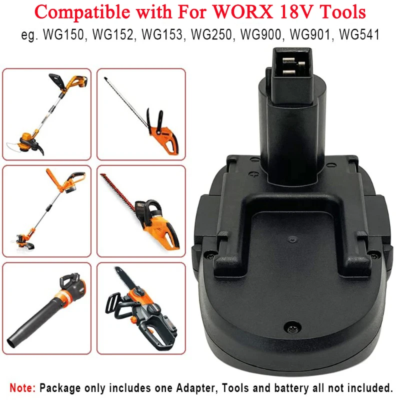 

For Worx 20V Lithium Battery WA1820 Battery Adapter Converter Compatible with For Worx 18V Ni-MH Battery Power Tools Accessories