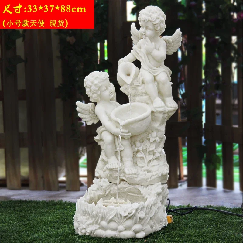 Large European-style running water fountain living room sculpture outdoor rockery fish pond courtyard water feature garden decor