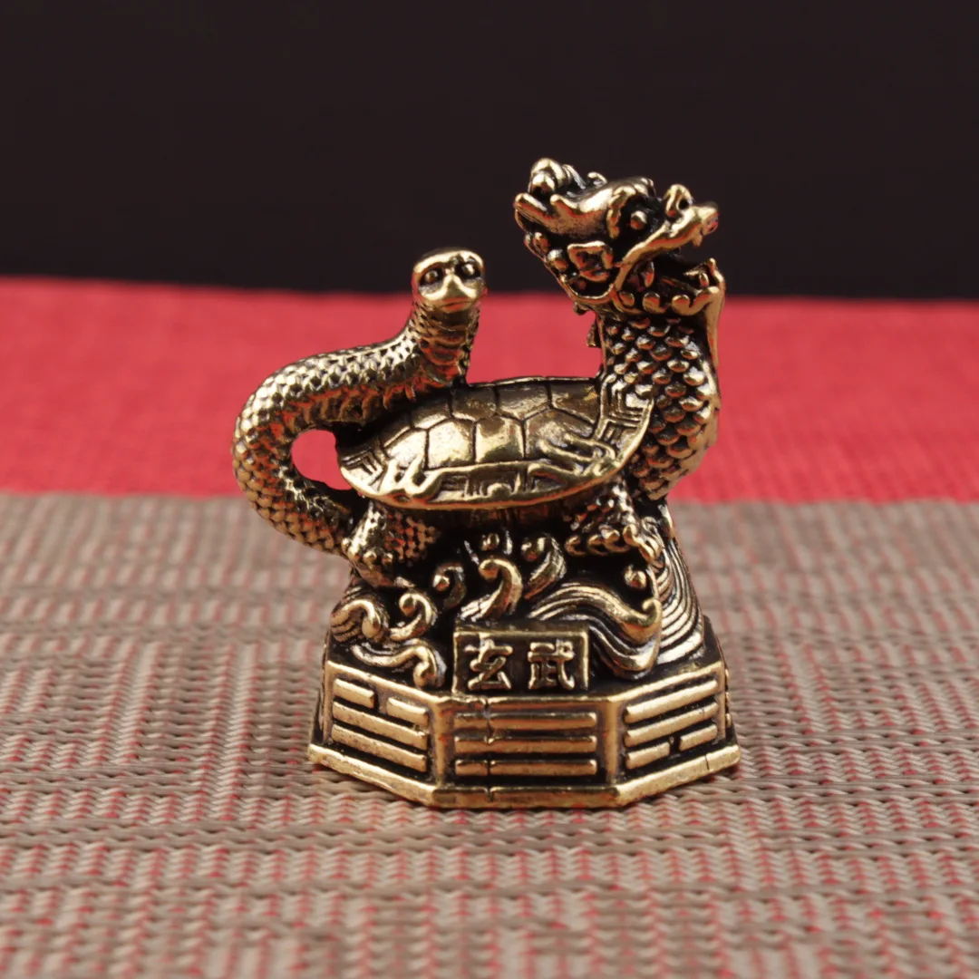 1/4pcs Quartet Divine Beast Ornament Qinglong White Tiger Vermilion Bird Xuanwu Four Divine Beasts Copper