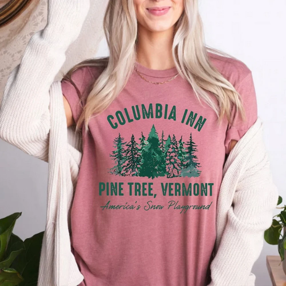 White Christmas Movie Columbia Inn Pine Tree Vermont T Shirt 90s Christmas Song Shirt Retro Christmas Movie Tee Xmas Tops