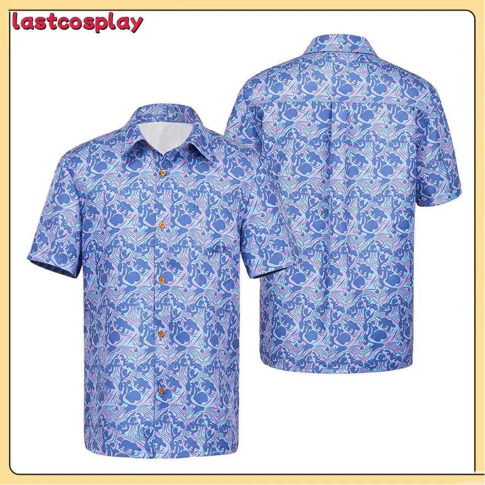 

Adult Men Cosplay Steve Blue Shirt Tops Fantasia Movie Things Disguise Male Costume Halloween Carnival Party Clothing Suit