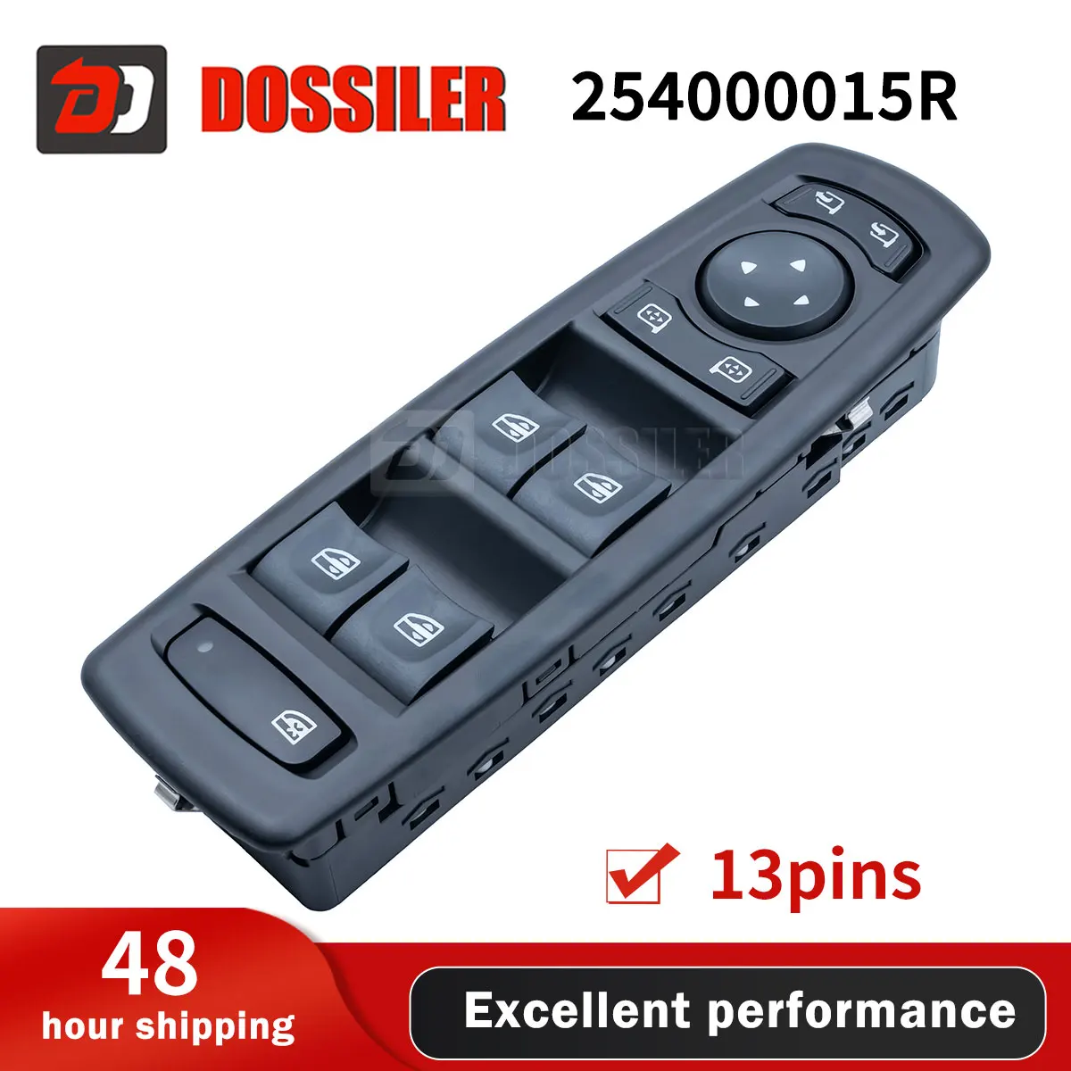 

254000015R Dossiler Master Power Window Switch For Renault Megane Laguna 2008-2016 254000006R Electric Glass Switch Button