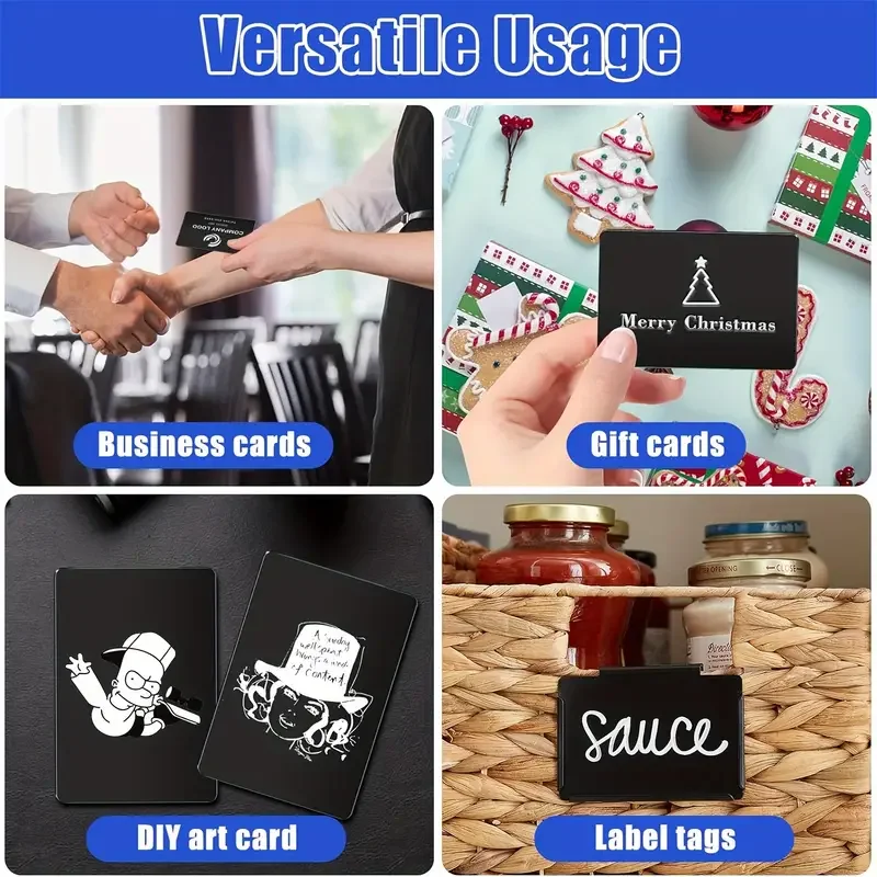 100pcs CNC Laser Engraving DIY Card 85*55mm Engraving Area Card Laser Marking Machine Aluminum Blank Metal Business Card