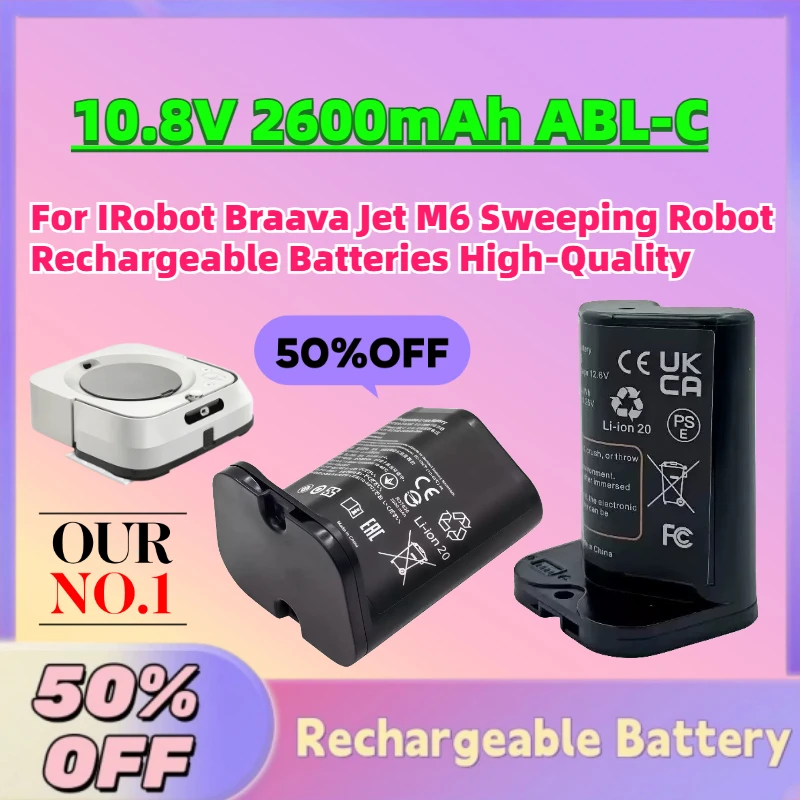 

Upgrade 10.8V 2600mAh ABL-C Li-ion Battery Pack for IRobot Braava Jet M6 Sweeping Robot Rechargeable Batteries High-Quality