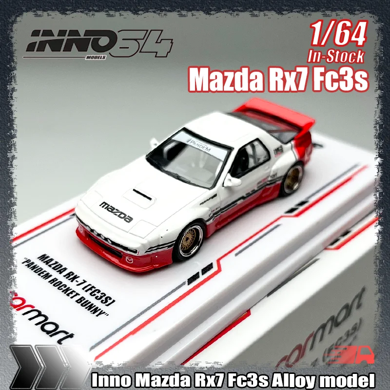 جديد متوفر في المخزون Inno 1:64 Mazda Rx7 Fc3s نموذج سيارة مصغر مصنوع من خليط معدني مخصص هدايا ألعاب للأطفال حلية قابلة للجمع