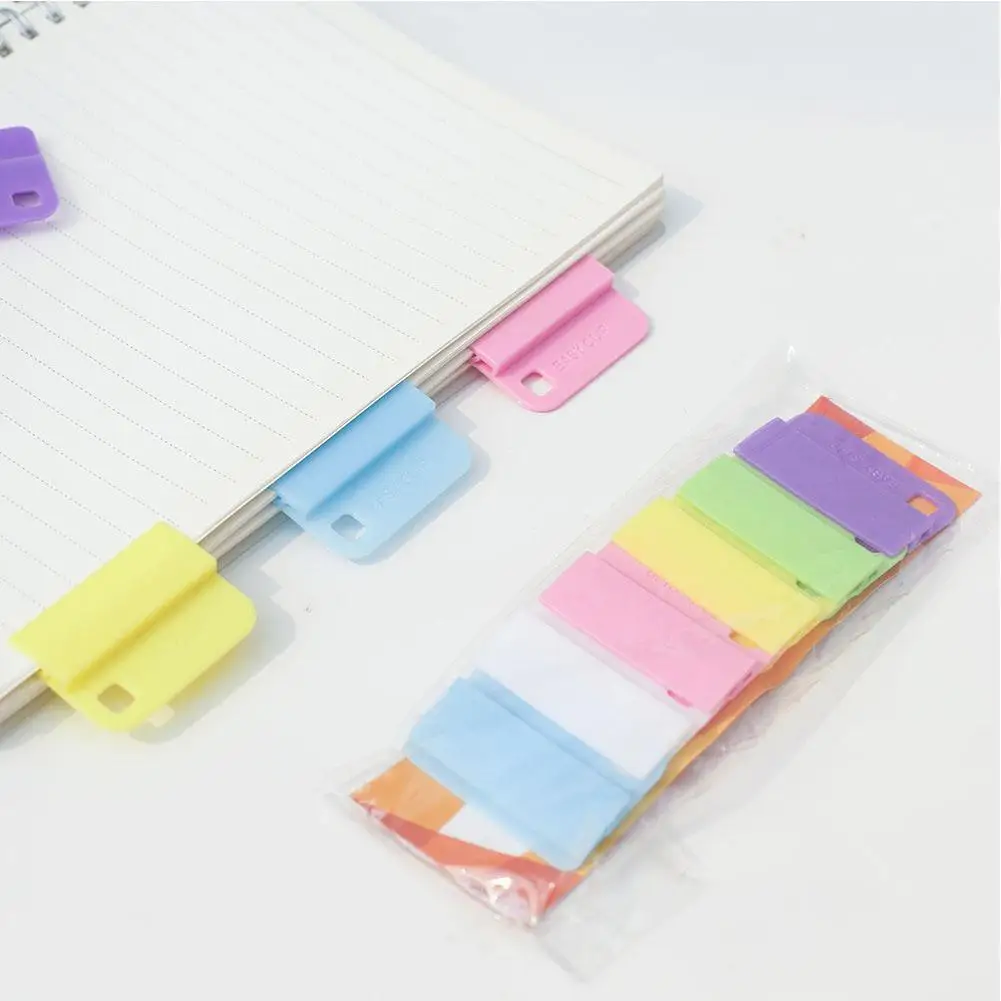 Papel colorido Clip Set, Foto Titulares para Notebooks, Diários, Planejadores, Bookmarks, Escola Encadernação Suprimentos, Papelaria, F0Y7, 6pcs