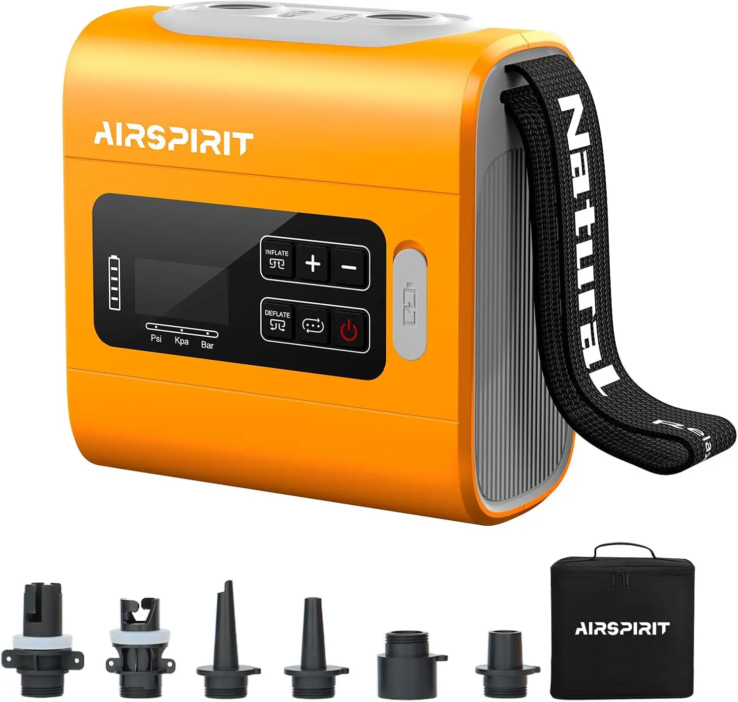 

Rechargeable High Pressure SUP Air Pump, Dual Stage Inflation & Deflation, Auto-Off for Paddle Boards, Tents, Boats