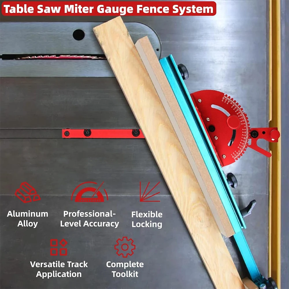 

Miter Gauge Aluminum Alloy Handle Benches Table Saw Router Miter Gauge Sawing Assembly Ruler Woodworking Tools FLEXIBLE LOCKING