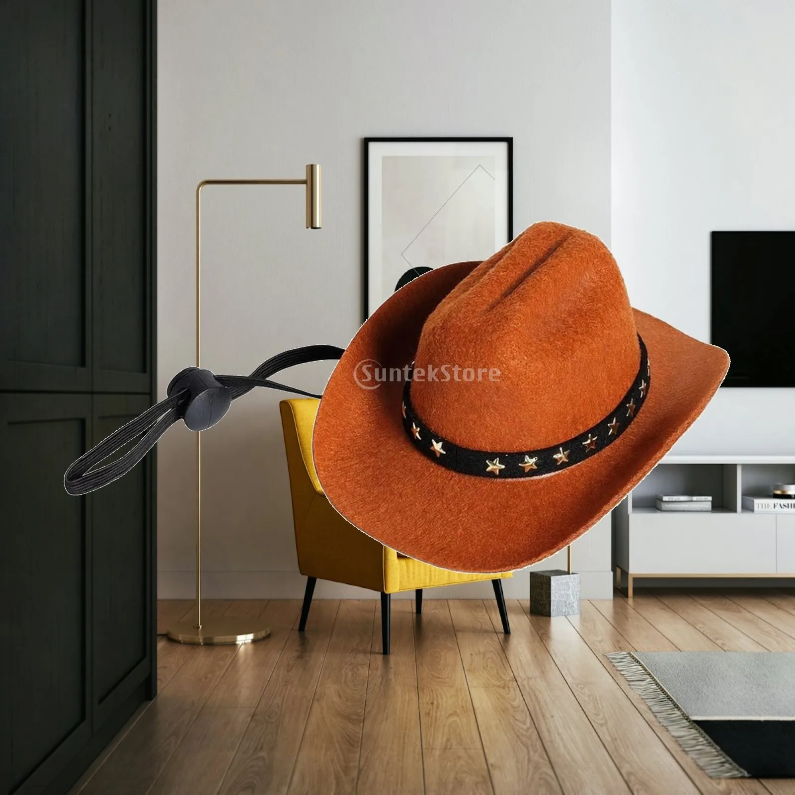 cowboy-hat-with-bandana-comfortable-cowboy-hat-with-chin-cord-costume-accessory-long-lasting-all-gender-for-garden-parties