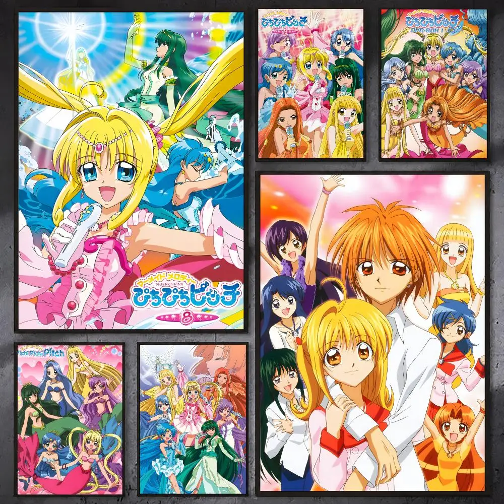 Anime Mermaid Melody Pichi Pitch Poster HD Quality Wall Art Retro Posters For Home Room Wall Decor Kawaii Room Decor